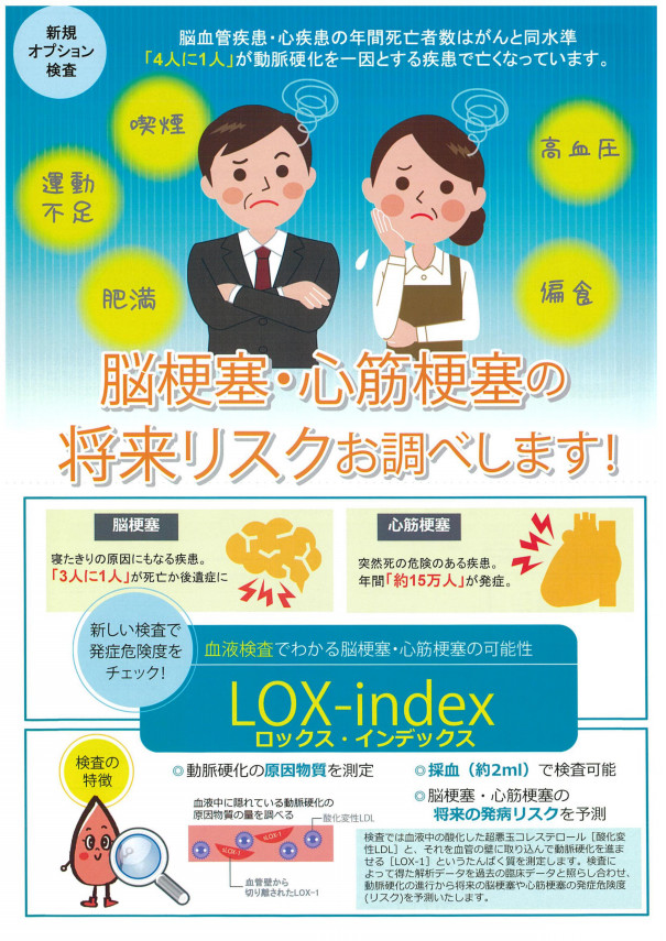 脳梗塞 心筋梗塞の発症リスクを評価しませんか 苗穂駅徒歩5分 北海道健診センタークリニック