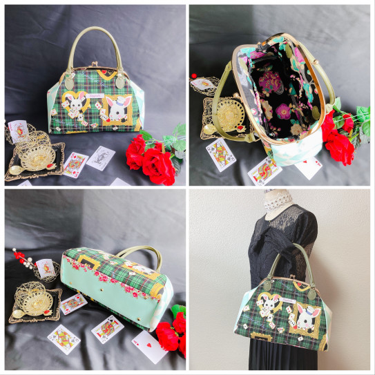 9/26(土)21時〜ゴシックうさぎトランプ柄新作がま口バッグ4点  