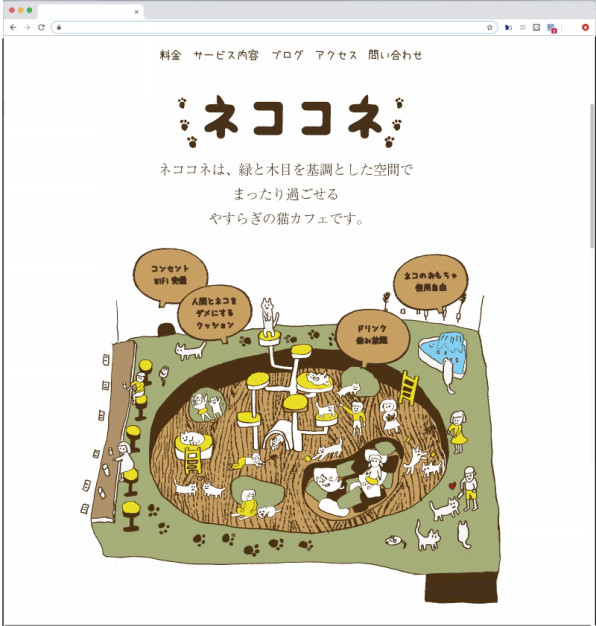 猫カフェnewオープン イメージイラストマップ Banana Map