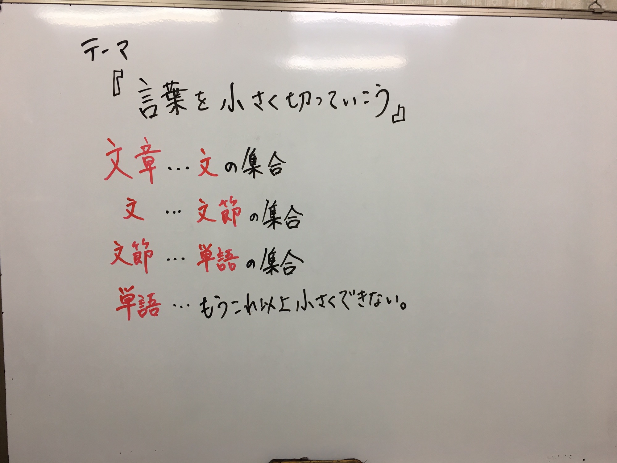 言葉を小さく切っていこう はっとり塾