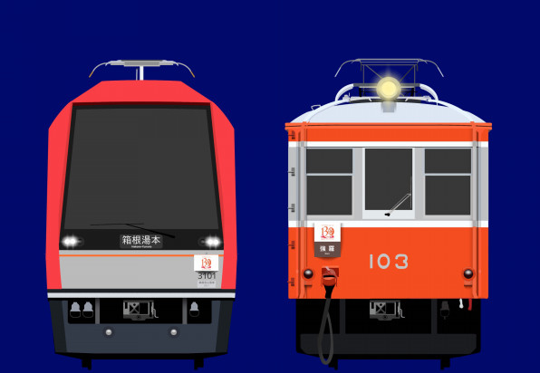 箱根登山鉄道のイラスト えふせんのお気楽絵描き道