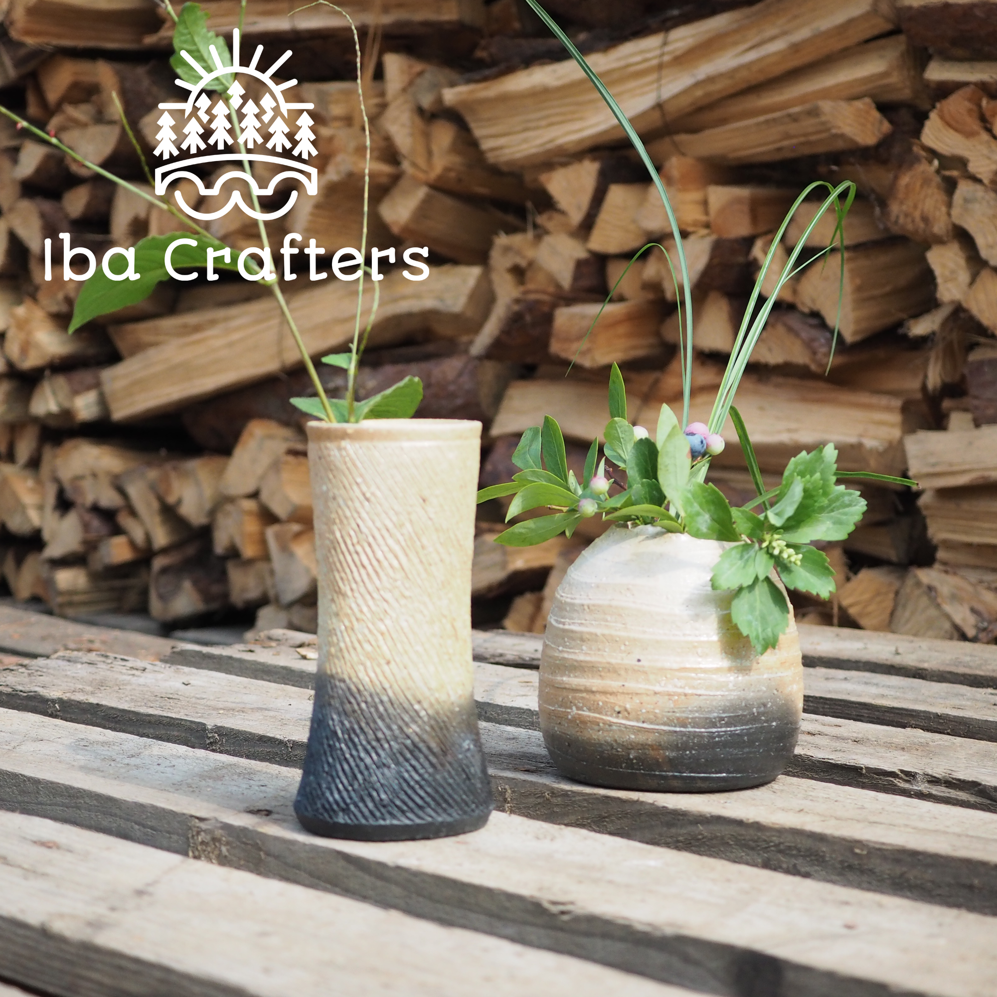 羽石修二　炭化花器 羽石修二 炭化花器 羽石修二 炭化花器