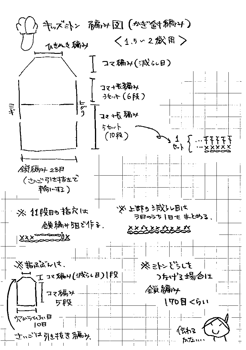 新着子供 ミトン 編み図 無料 かわいい子供たちの画像