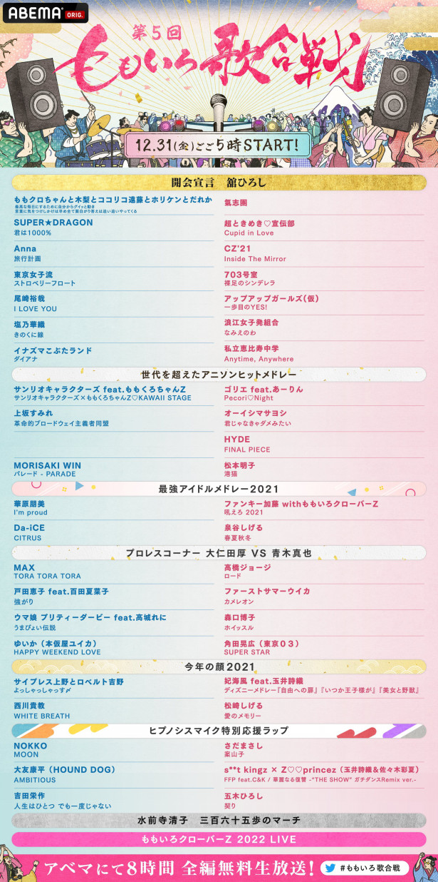 第5回 ももいろ歌合戦 情報まとめ | 番組記事 | ABEMA