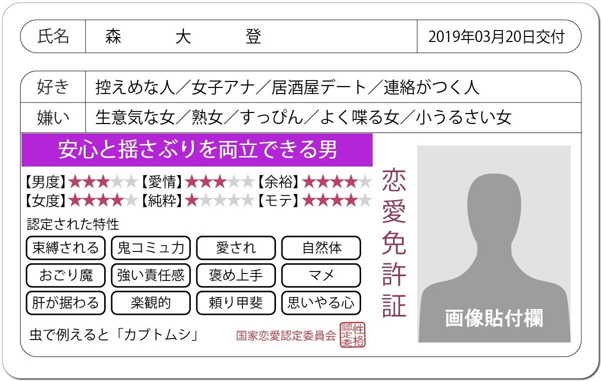 恋愛免許証って知ってる 美容師daitoの毎日