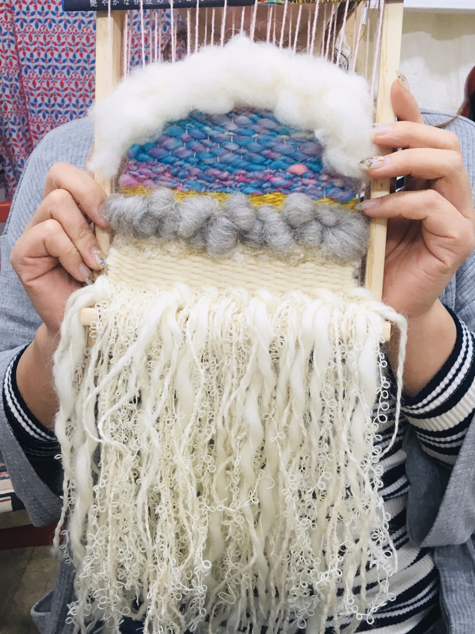 開催延期 ３回講座 手紡ぎの毛糸でオリジナルのウィービングタペストリーをつくろう 雑貨とワークショップ Haru