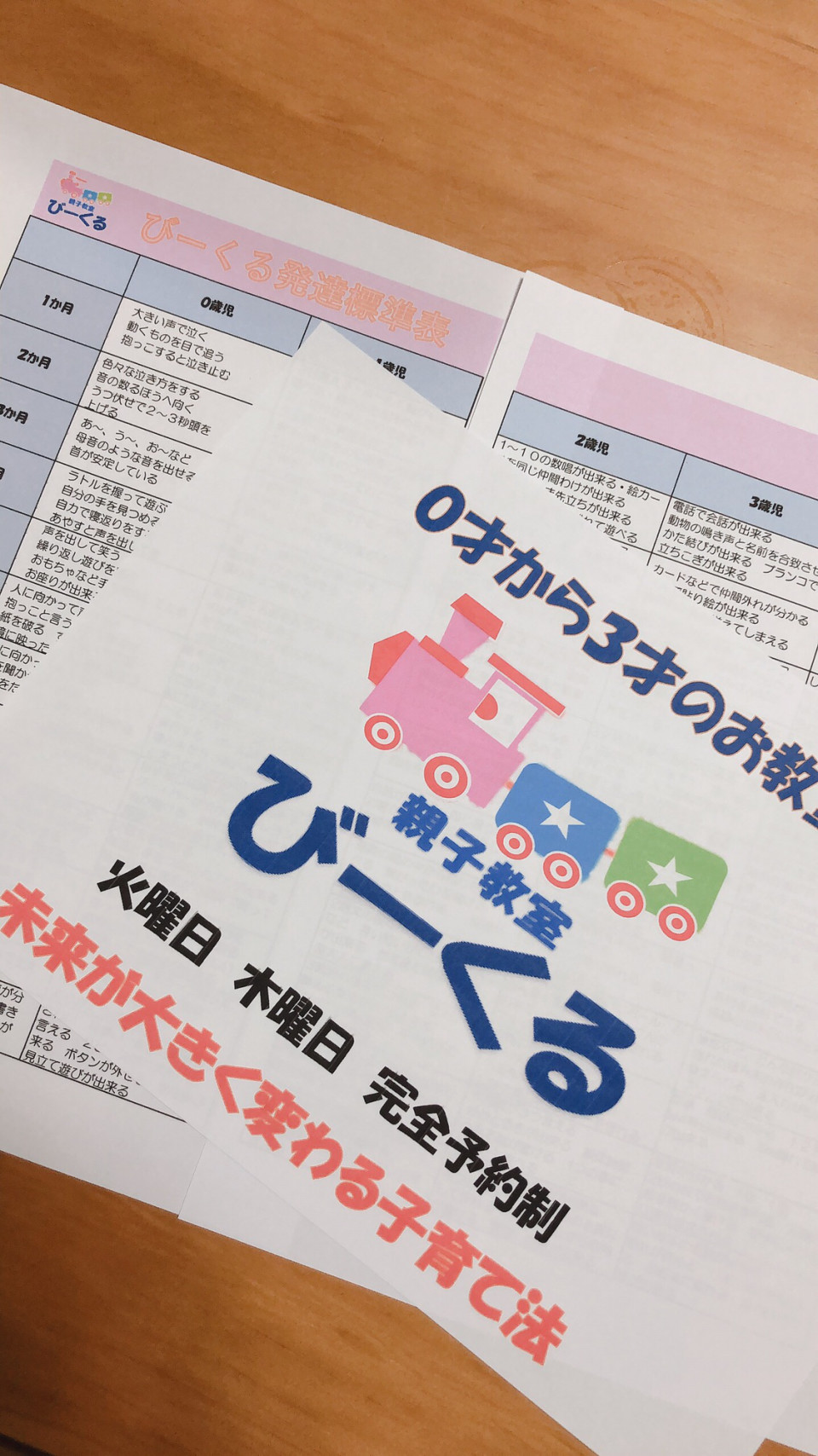 びーくる発達標準表出来ました 埼玉県久喜市のママと子のための 親子教室 びーくる