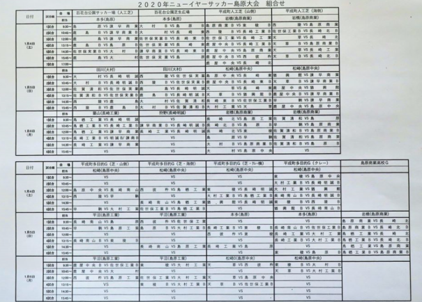 ニューイヤーサッカー島原大会 高校サッカー 島原市営平成町人工芝グラウンド