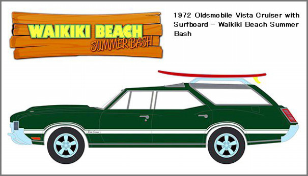 Greenlight Multi Car Dioramas Michelin Service Center Lifeguard Waikiki Beach Summer Bash Diecast Model Mini Car 2