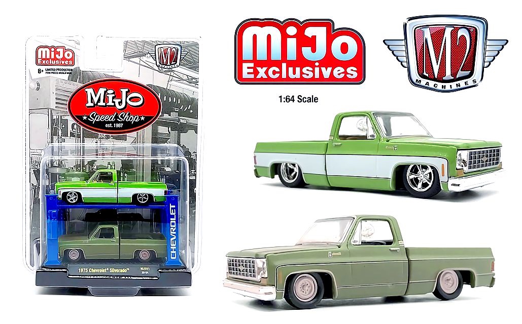 M2 Machine Mijo Exclusive Speed Shop 2 Pack Auto Lift 1975 Chevy