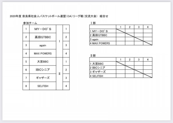 2020年度 奈良県社会人バスケットボール oa リーグ戦 交流大会 の 実施に関して Ibc Senior Reindeers