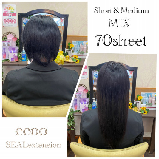 シール ショート ミディアムmix 70本style ヘアーエクステ専門店 エコー シール ショート ミディアムmix 70本style ヘアーエクステ専門店 エコー