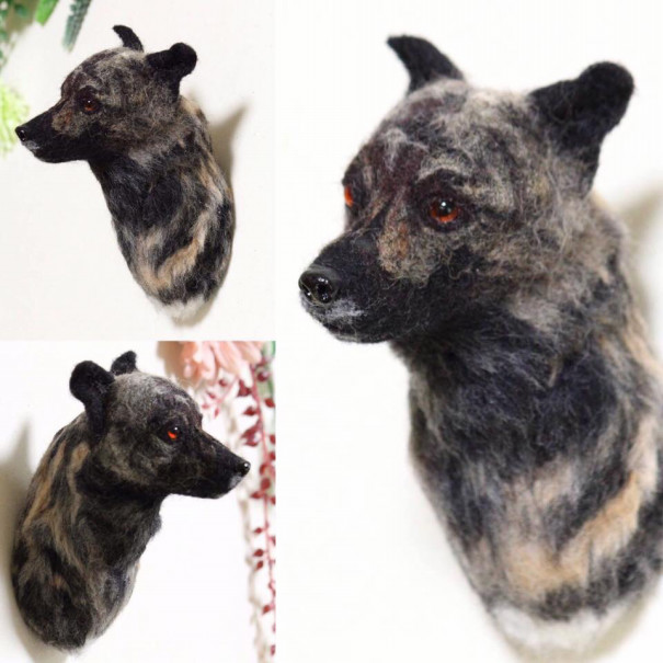 過去作品 Mix犬の首マグネット 羊毛フェルト D Craft