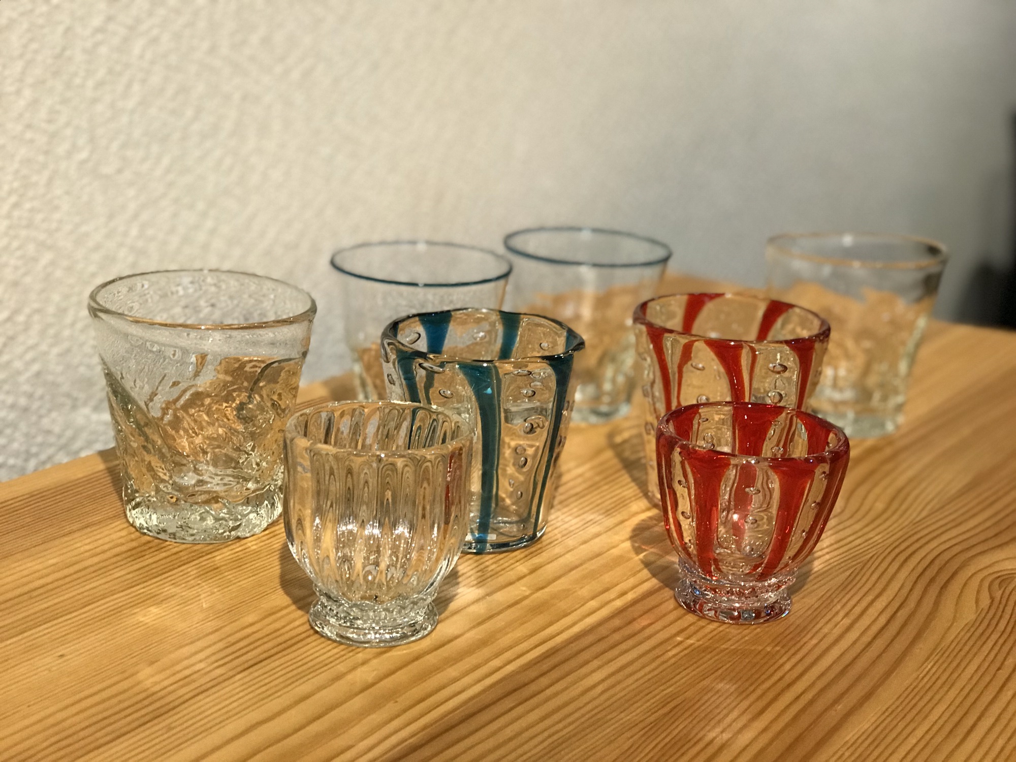 Pravni rady 吹きガラス 足つきグラス 作家 吹工房 愛媛県砥部町で作られ
