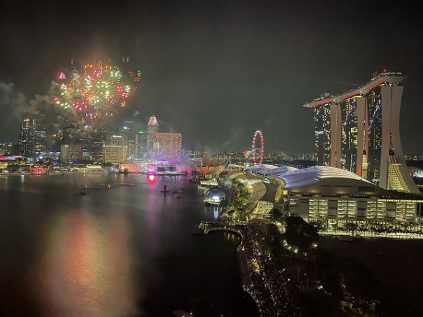 特等席から見るナショナルデーの花火22 モンスーンに吹かれて Living In Singapore