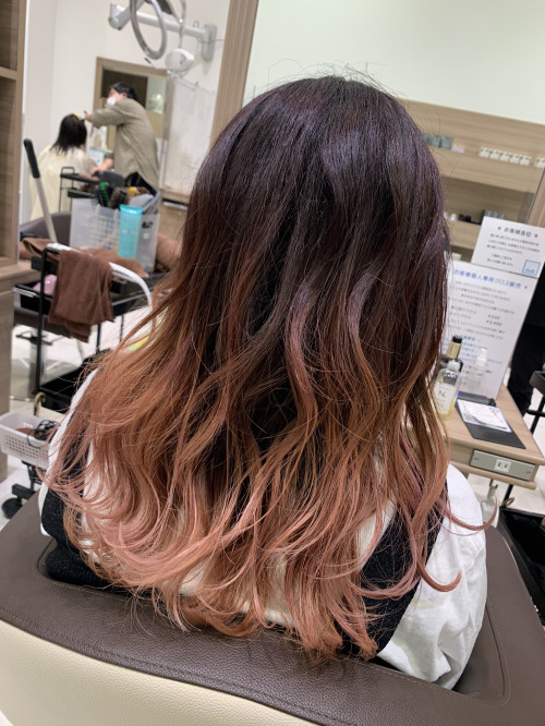 サーモンピンク グラデーションカラー 美容室 Ash 立川店 ブログ サーモンピンク グラデーションカラー 美容室 Ash 立川店 ブログ