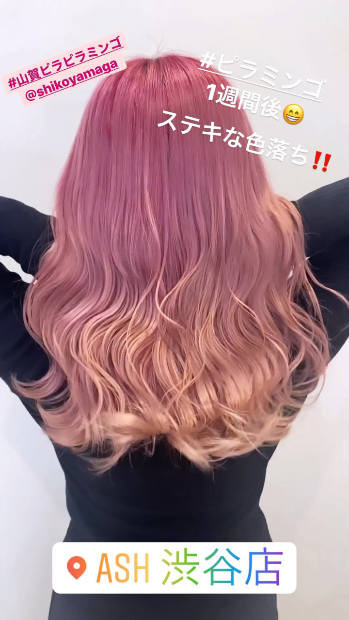 検証 ピラミンゴカラーの1週間後の色落ちがステキ過ぎる Naoki Hair Dressing 渋谷店 ブログ
