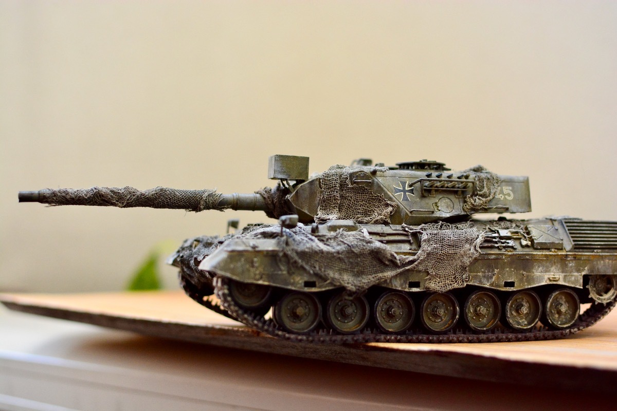 戦車塗装] レオパルド1A4をカモフラージュネット付きで作る
