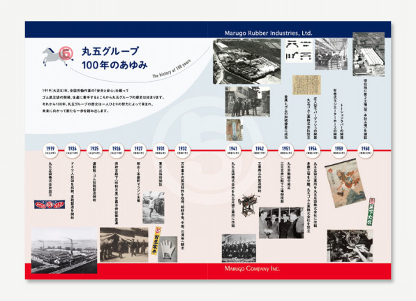 丸五グループ100周年記念パンフレット デザイン イラスト Reiko Takeshima 丸五グループ100周年記念パンフレット デザイン イラスト Reiko Takeshima