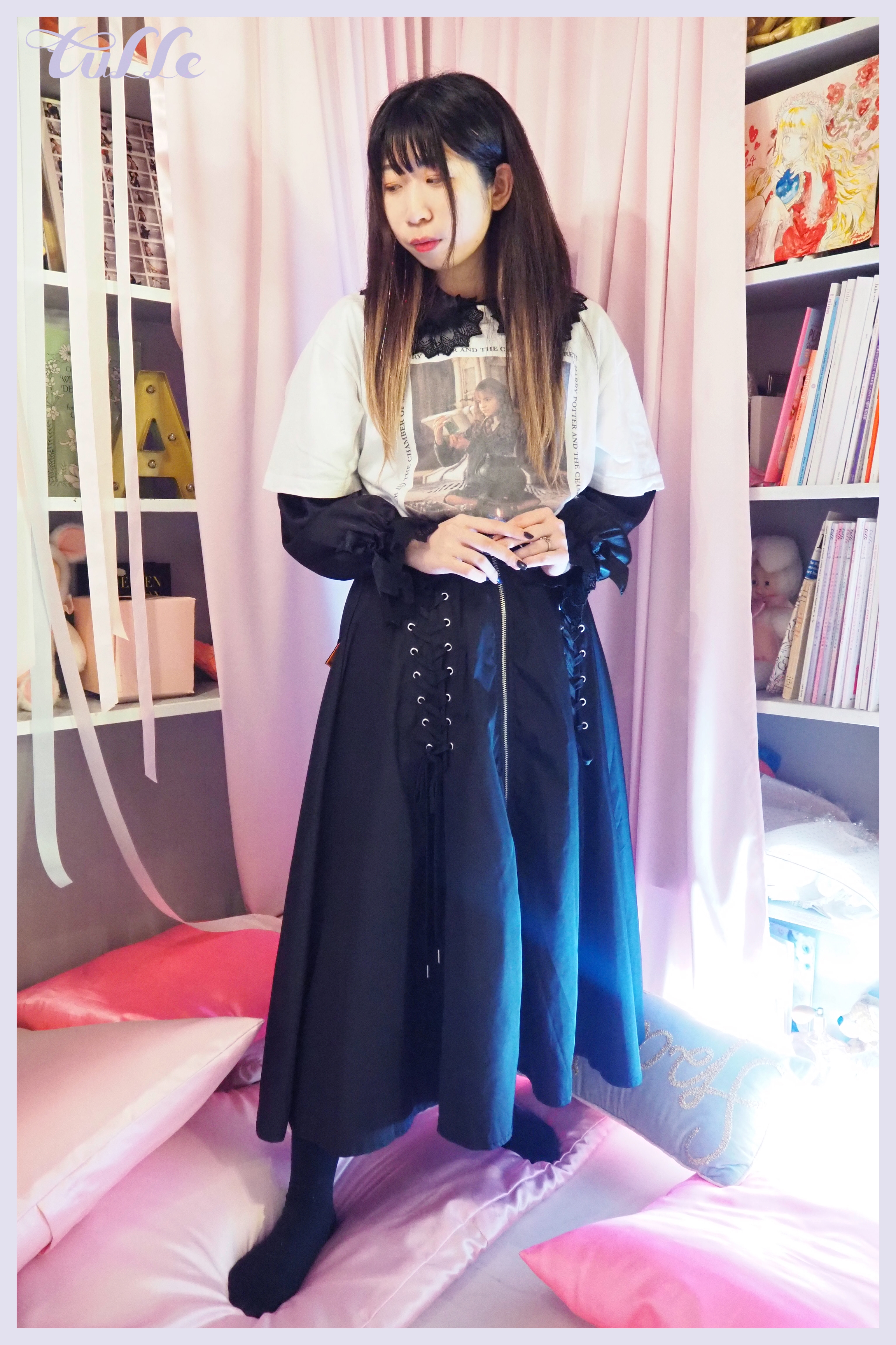 美品♡liten リテン レイヤードフリルブラウス ヒヤシンス liten レイヤードフリルブラウスヒヤシンスリテン