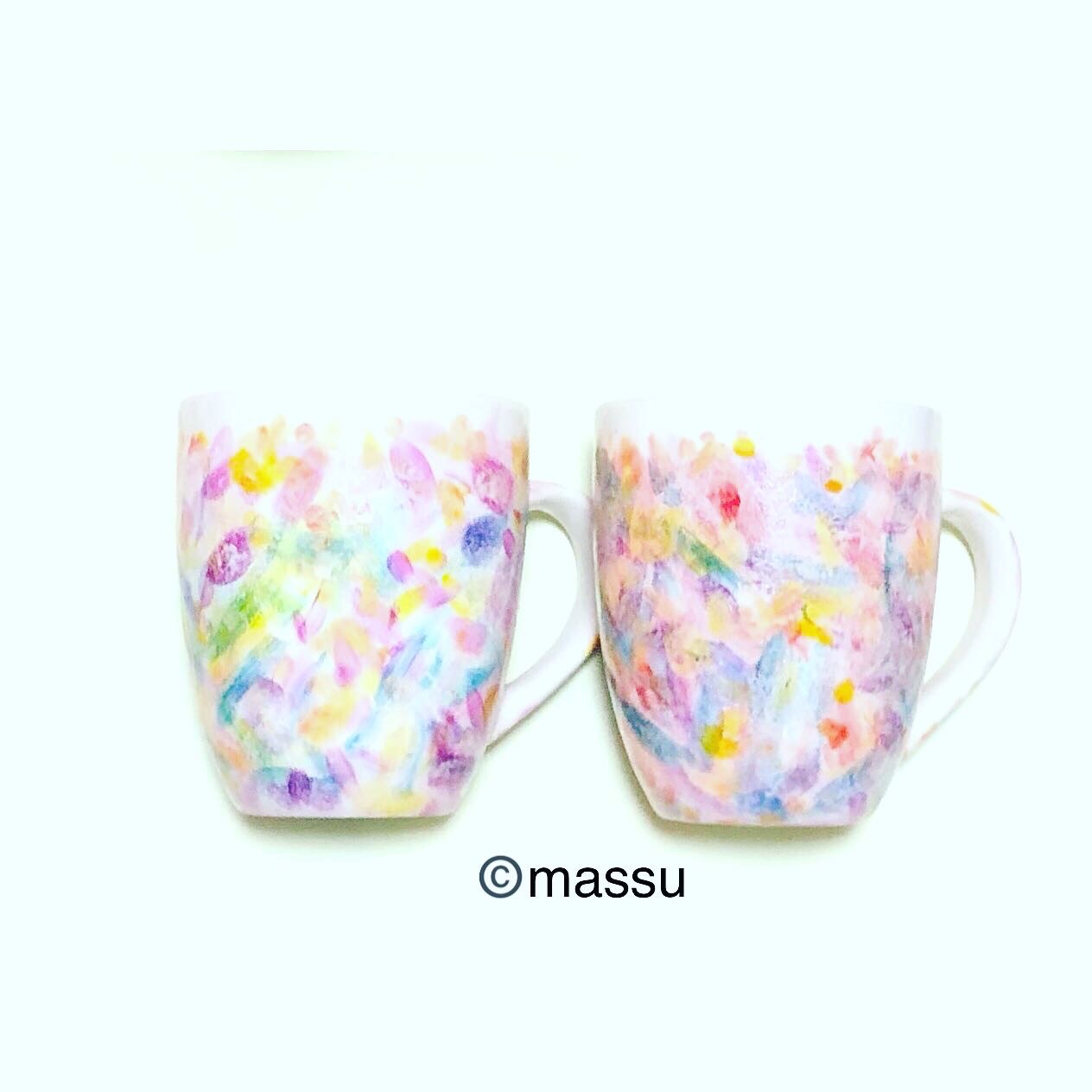 ビオラ柄マグカップ | 夢カワ❤️癒されるアート massu&けもイくん