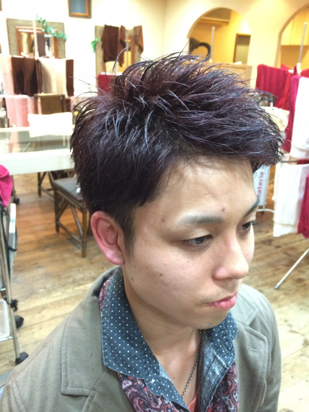 メンズ艶カラー カット 髪の修復専門サロンdeux Age