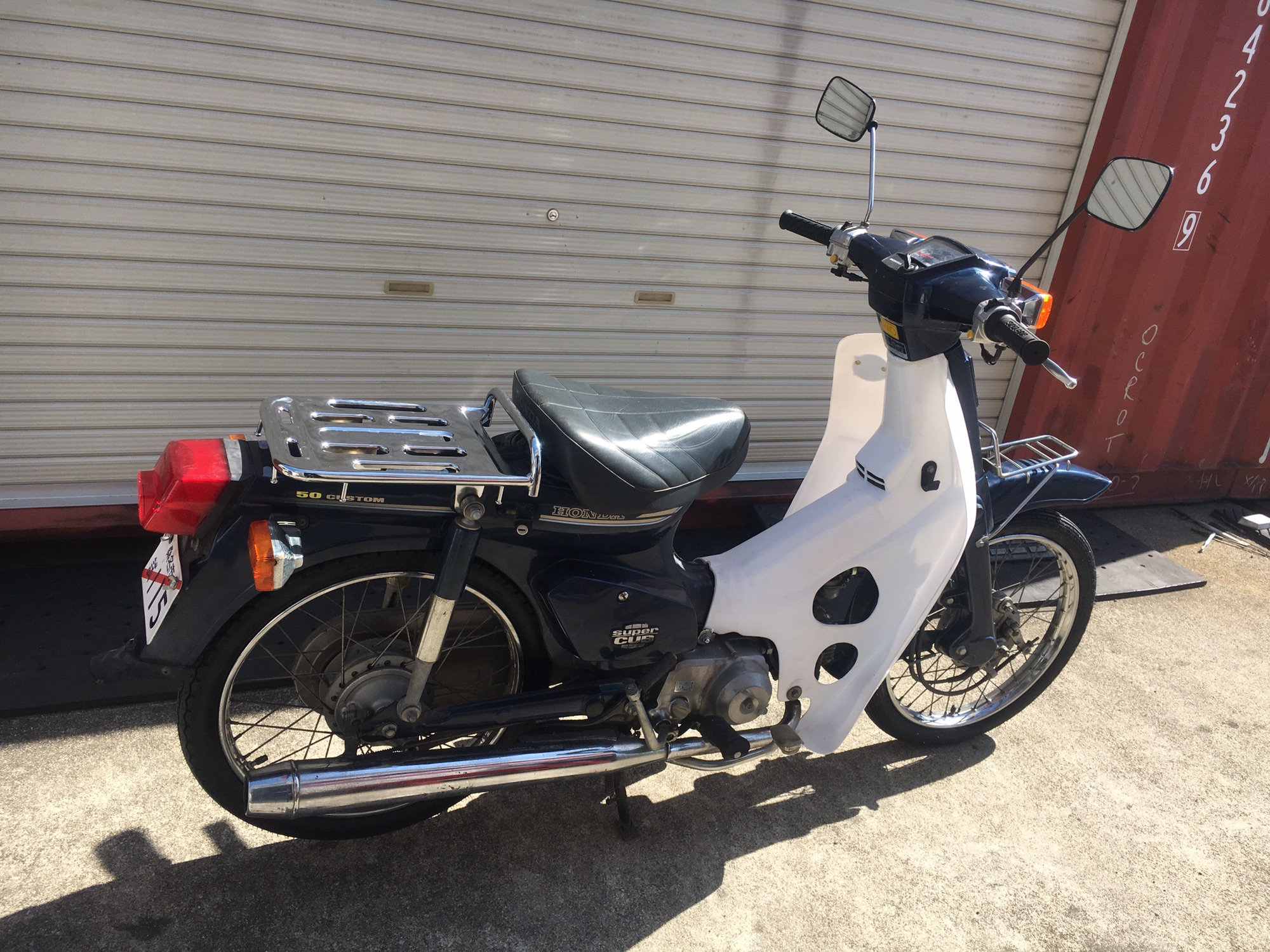 【スーパーカブ50】カスタム　C50 セル付　フロントタイヤ、バッテリー新品❗️若林自転車　唐崎店　SALE❗️ スーパーカブ50】カスタム C50 セル付 フロントタイヤ、バッテリー新品