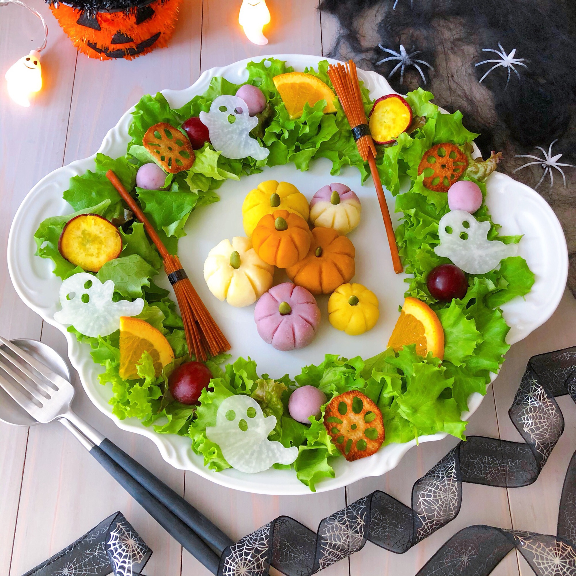 ハロウィンの🎃パンプキンリースサラダ Colorful Kitchen Works