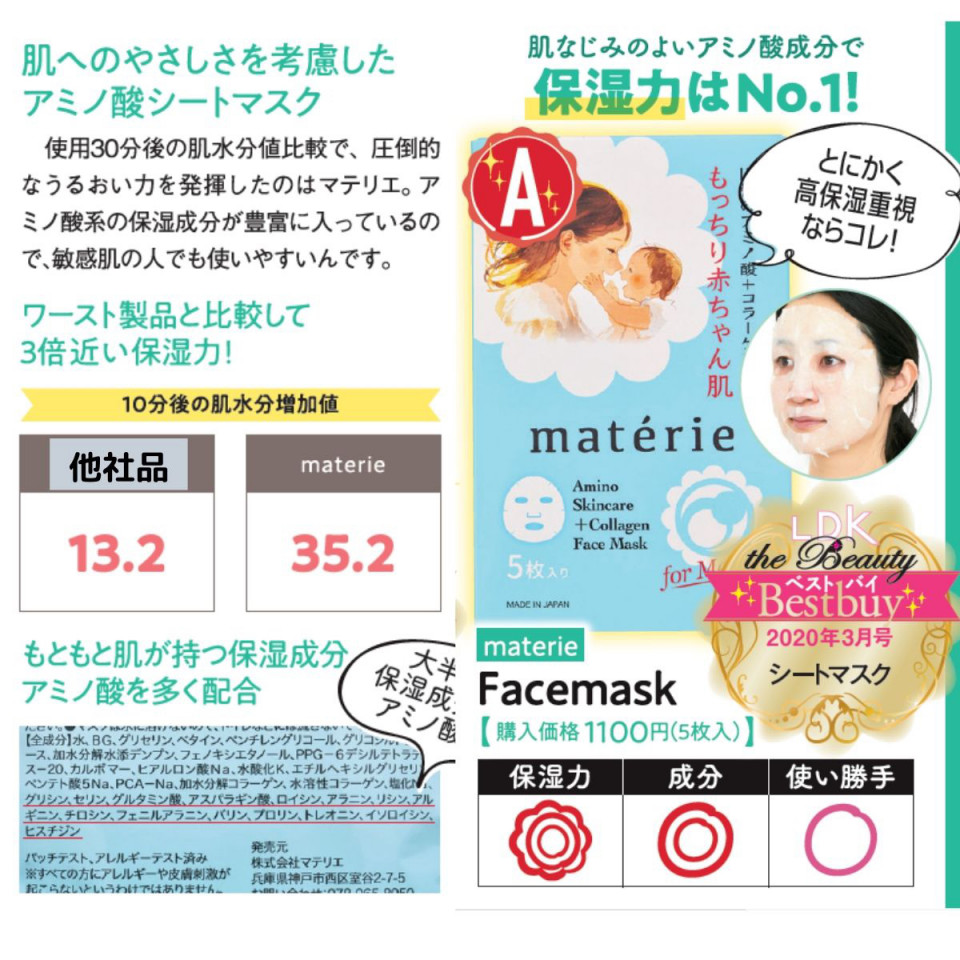 本音の評価雑誌 Ldk The Beauty にて ベストバイ獲得 マテリエ公式サイト ベビーとママのためのブランド Materie マテリエ