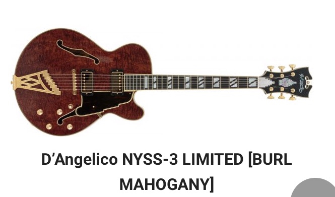 2016 D'Angelico New Yorker NYSS-3B Limited 〜 SOLD OUT 2016 D'Angelico New Yorker NYSS-3B Limited 〜 SOLD OUT