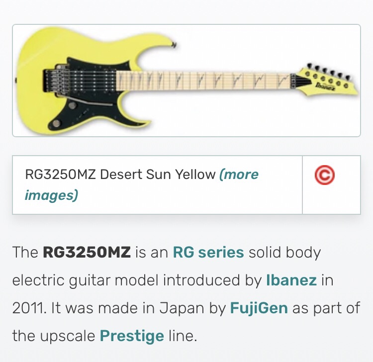 2011 Ibanez RG 3250MZ Prestige / Desert Sun Yellow ( spot model
