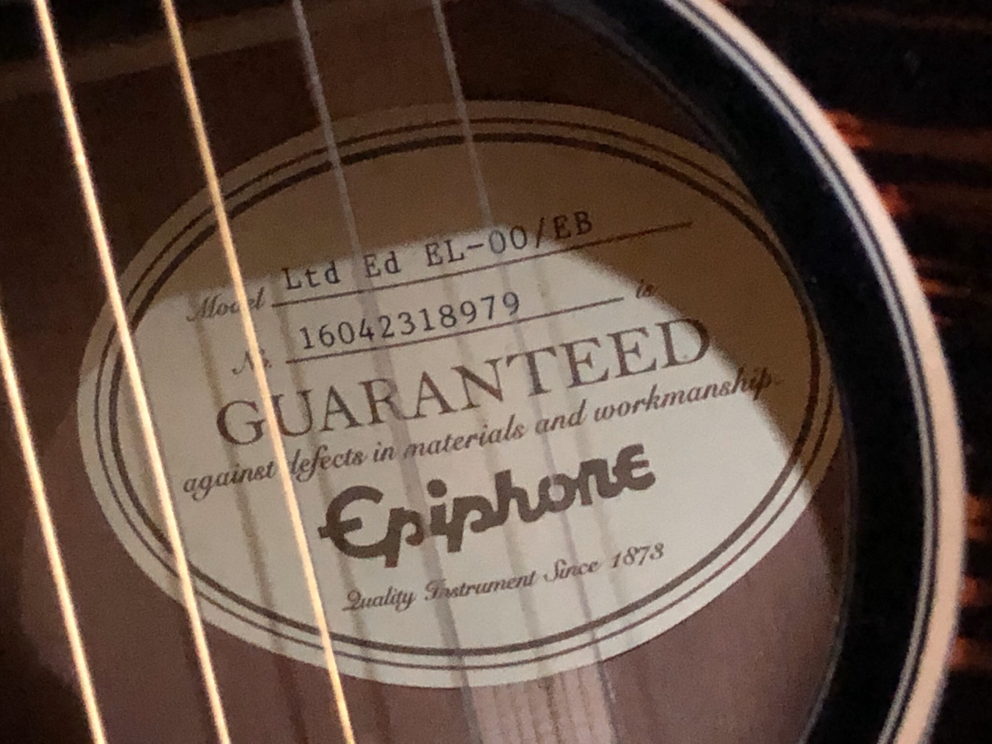 2016 Epiphone EL-00 Pro Limited Edition〜Ebony Black with fishman