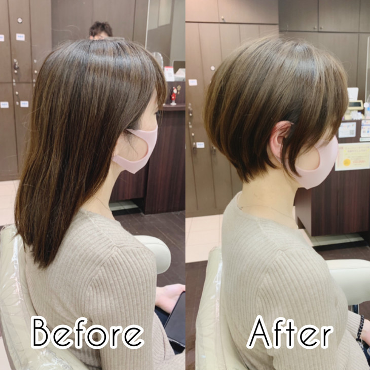 くびれショート ばっさりビフォーアフター 美容室 Ash 横浜西口店 ブログ