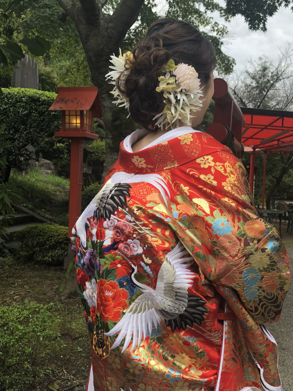 色打掛 結い上げ 髪飾り 花嫁 着物スタイル 美粧笹屋