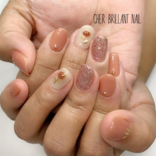 薔薇アートネイル ワイヤーアート Cher Brillant Nail シェルブリアンネイル