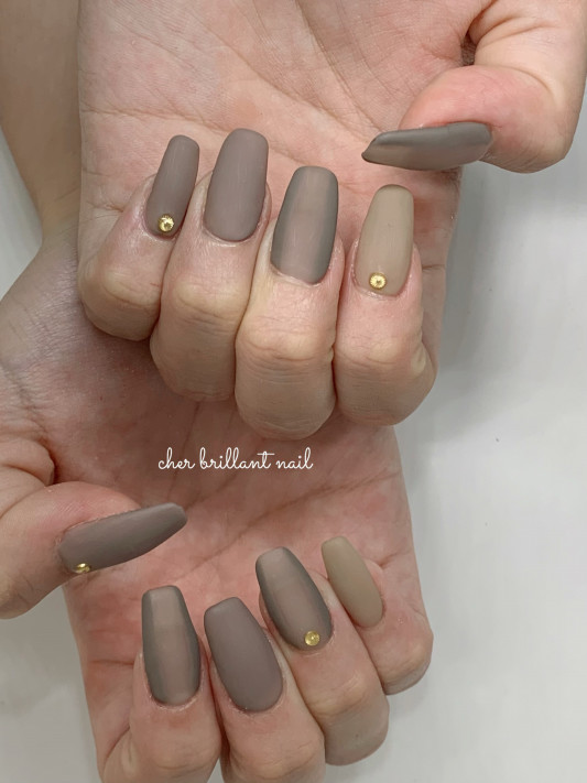 マットロングネイル Cher Brillant Nail シェルブリアンネイル