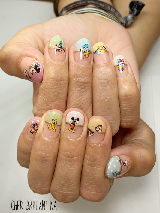 ディズニーキャラクターステッカーネイル Cher Brillant Nail シェルブリアンネイル