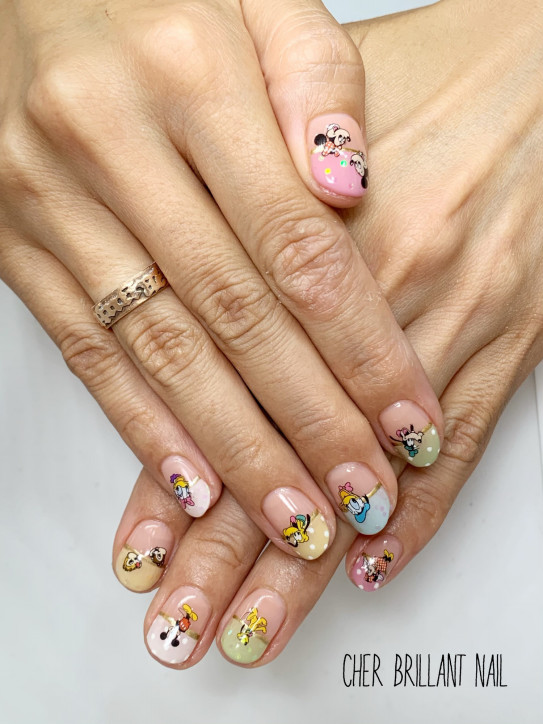 ディズニーキャラクターステッカーネイル Cher Brillant Nail