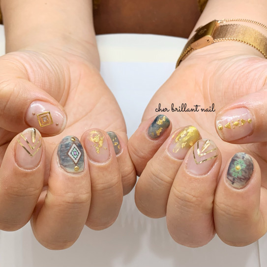 クリアー感プラスオルテガネイル Cher Brillant Nail