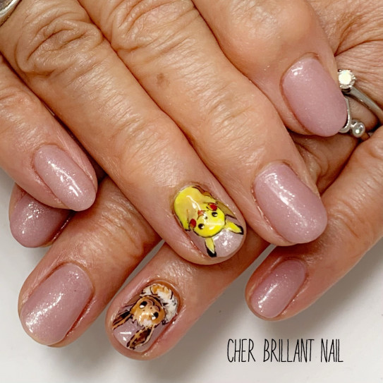 ピカチュウネイルアート イーブイネイルアート Cher Brillant Nail