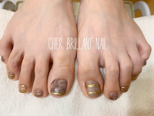 ヌーディーカラーフットネイル Cher Brillant Nail ヌーディーカラーフットネイル Cher Brillant Nail