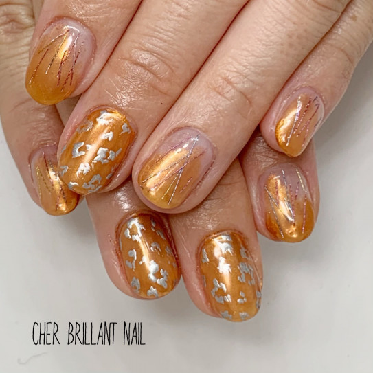 メタリックジェルニュアンスネイル メタリックレオパード Cher Brillant Nail