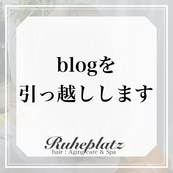 日々のブログを引っ越します Ruheplatz 新宿の個室型 Salon Hair Ruheplatz
