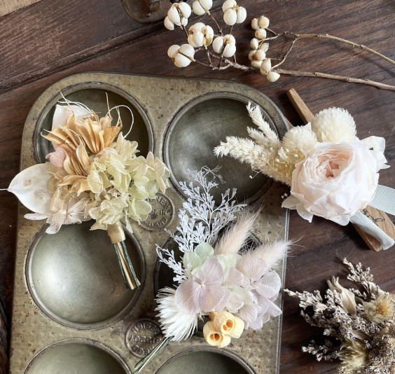 花束コサージュ シンプル ブローチ ハンドメイド 入学式 卒業式 