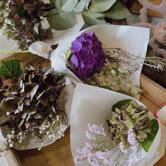 紫陽花fair 6月の催し 花処はなり 水戸花屋 アレンジメント 花束 生花 鉢物 ウエディング 古道具 花処はなり 水戸市平須町 花屋 古き良きもの