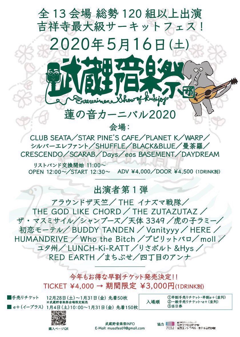 5 16 土 吉祥寺 武蔵野音楽祭蓮の音カーニバル2020