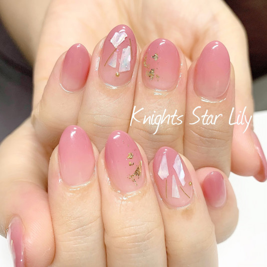 オフィスネイルにおススメなくすみピンクのグラデーションネイル 名古屋 緑区 天白区 Nail Salon Knights Star Lily ネイルサロン ナイトスターリリー