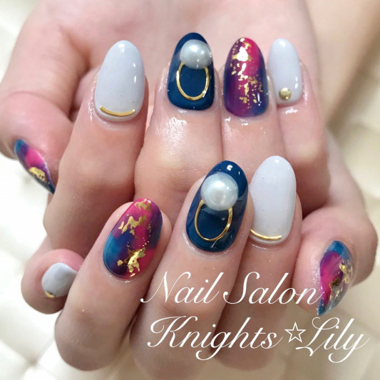 魅惑的なサイケデリックネイル 名古屋 緑区 天白区 Nail Salon Knights Star Lily ネイルサロン ナイトスターリリー