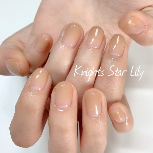 ナシアーベージュのオフィスネイル 名古屋 緑区 天白区 Nail Salon Knights Star Lily ネイルサロン ナイトスターリリー