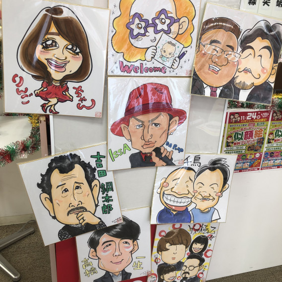 Docomoショップ栄町店様で出張似顔絵 北海道札幌市の似顔絵作家 高井じゅり